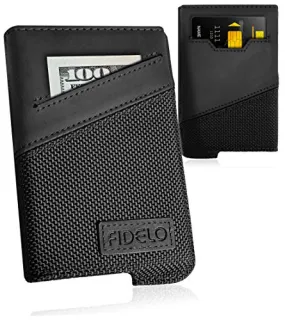 Fidelo Leather Case for Carbon Fiber Aluminum Pop Up Wallet Crazy Horse Black