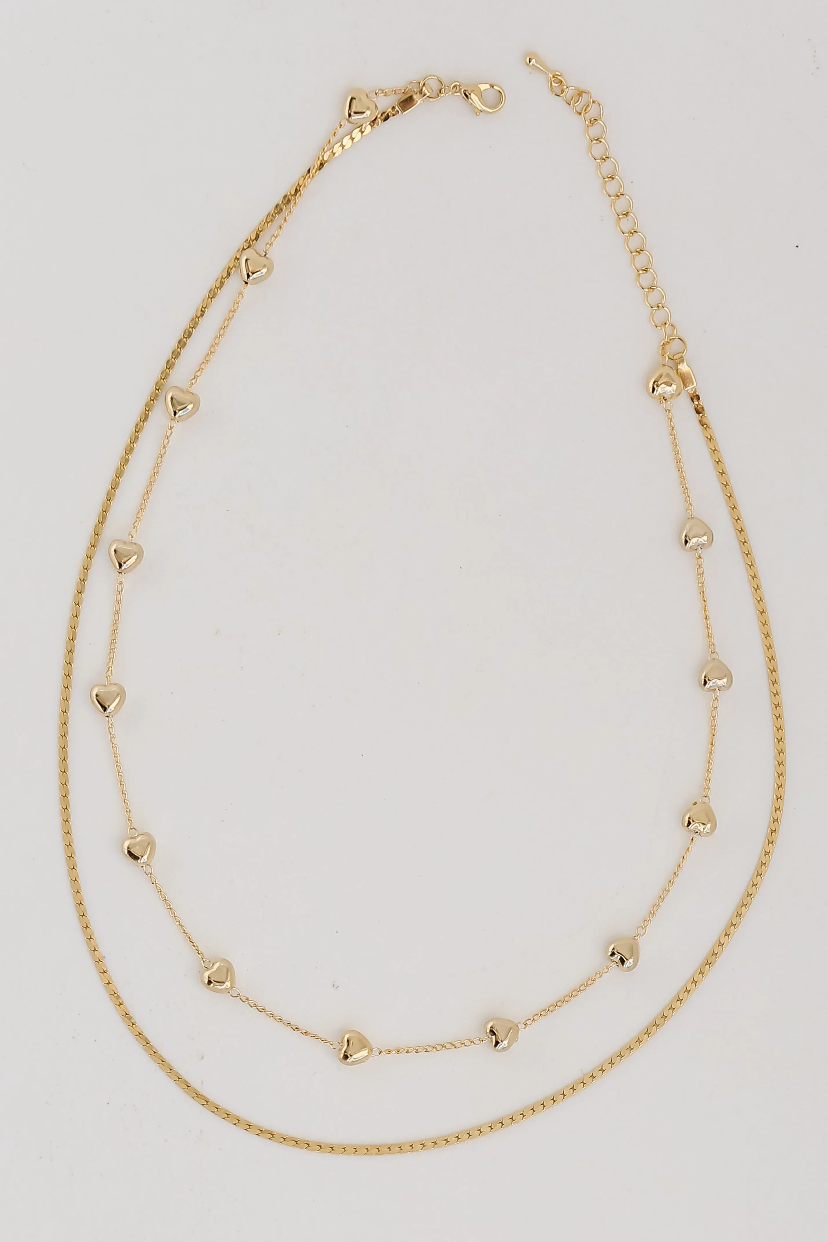 FINAL SALE - Aria Gold Heart Layered Chain Necklace