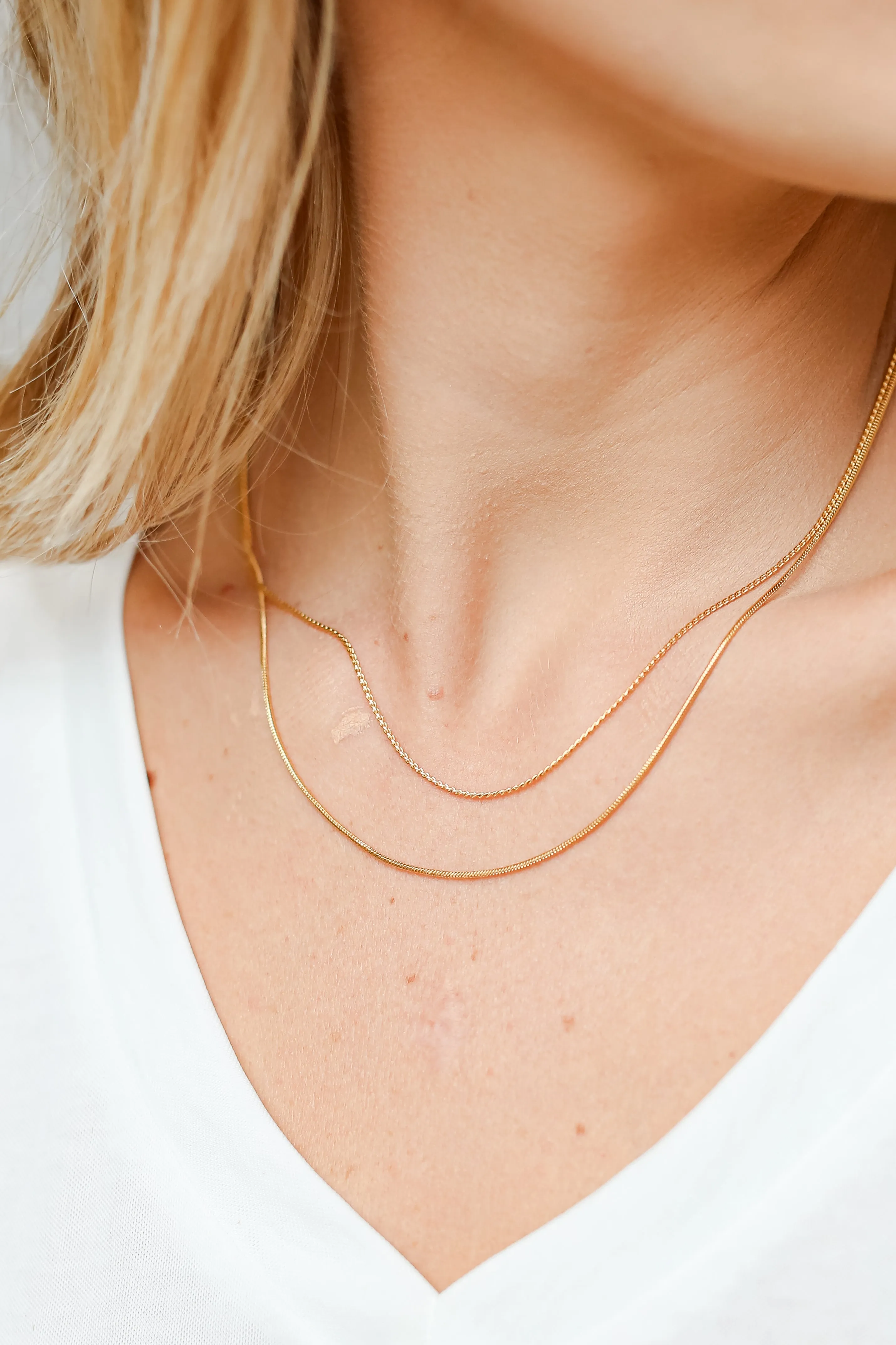 FINAL SALE - Brianna Gold Layered Chain Necklace