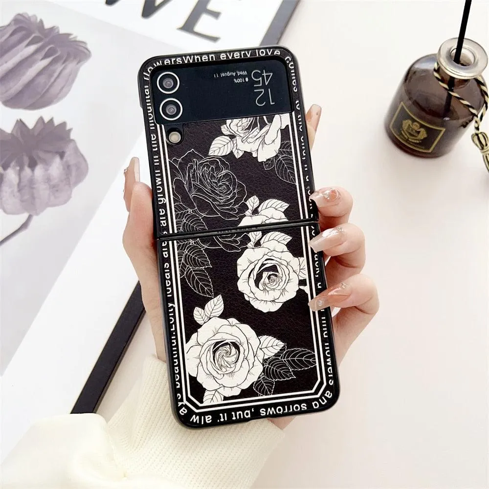 Flower Butterfly Design Cute Phone Case: PC Cover for Galaxy Z Flip 3/4 Clamshell