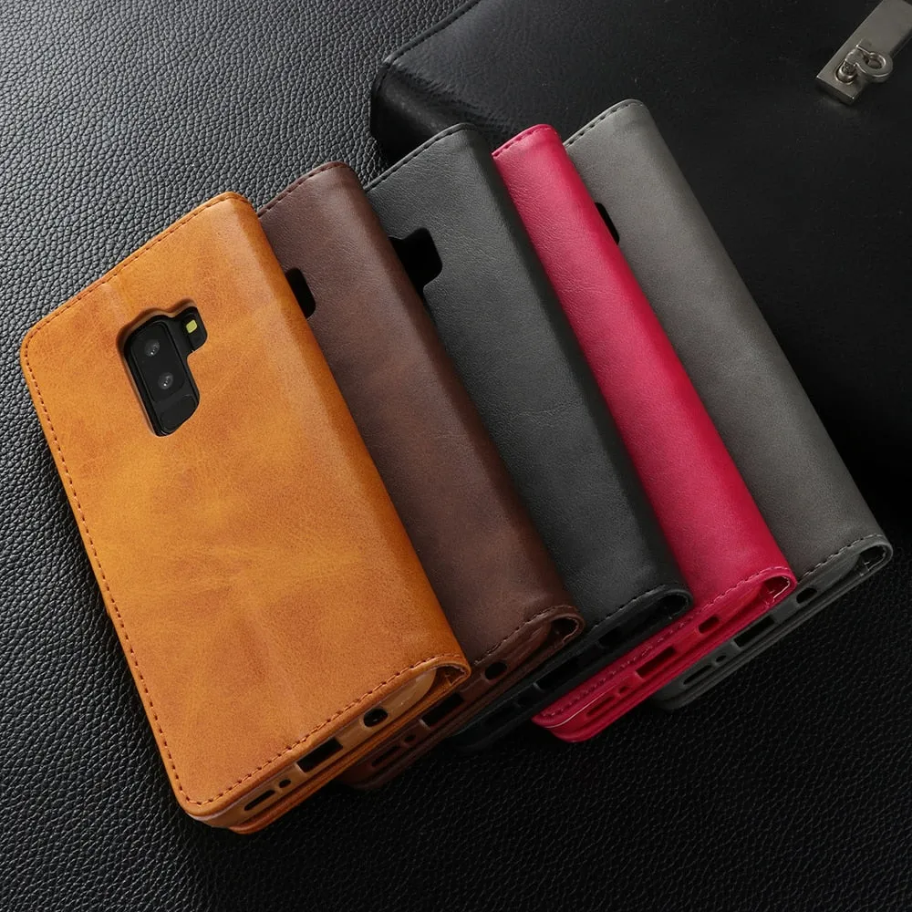 Fundas For Samsung Samsun Note 9 8 Note8 Leather Flip Book Wallet Stand Phone Case etui caso Cover For S9 S8 S 9 Plus S7 S6 Edge