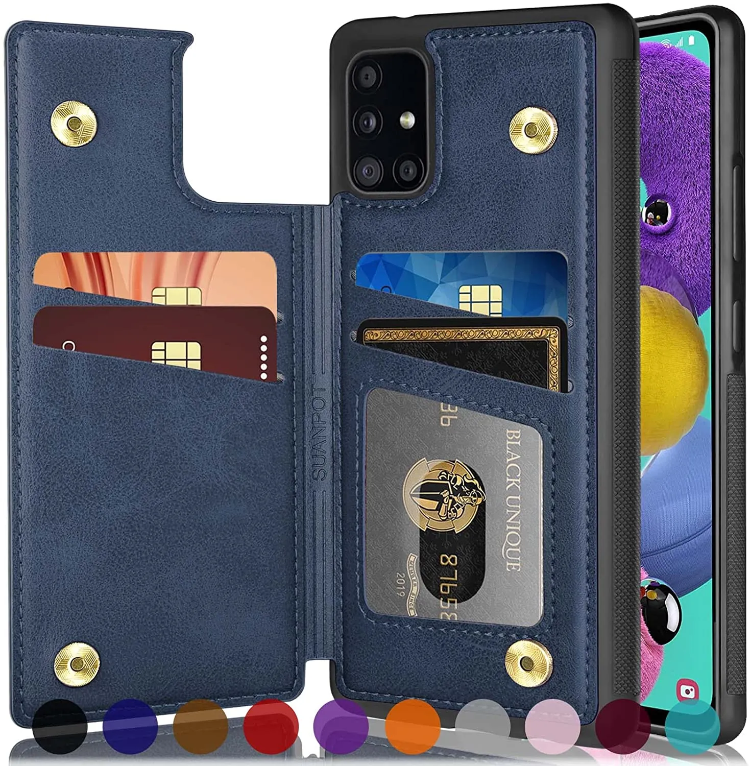 Galaxy A71 5G Credit Card  Leather Wallet case