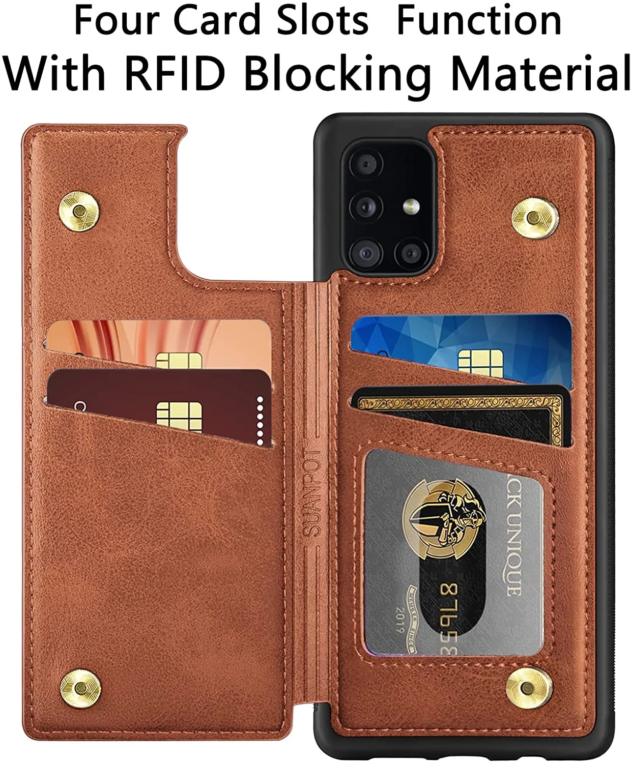 Galaxy A71 5G Credit Card  Leather Wallet case