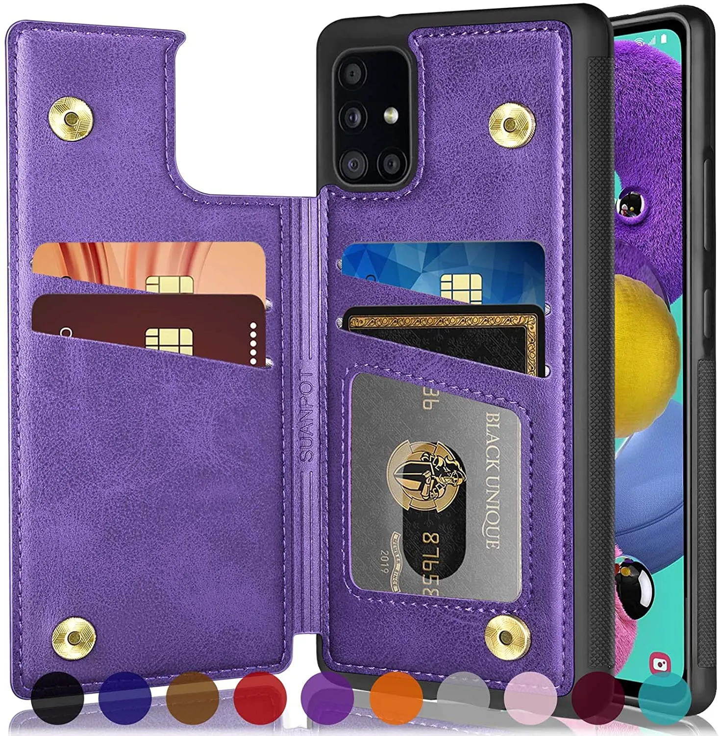 Galaxy A71 5G Credit Card  Leather Wallet case