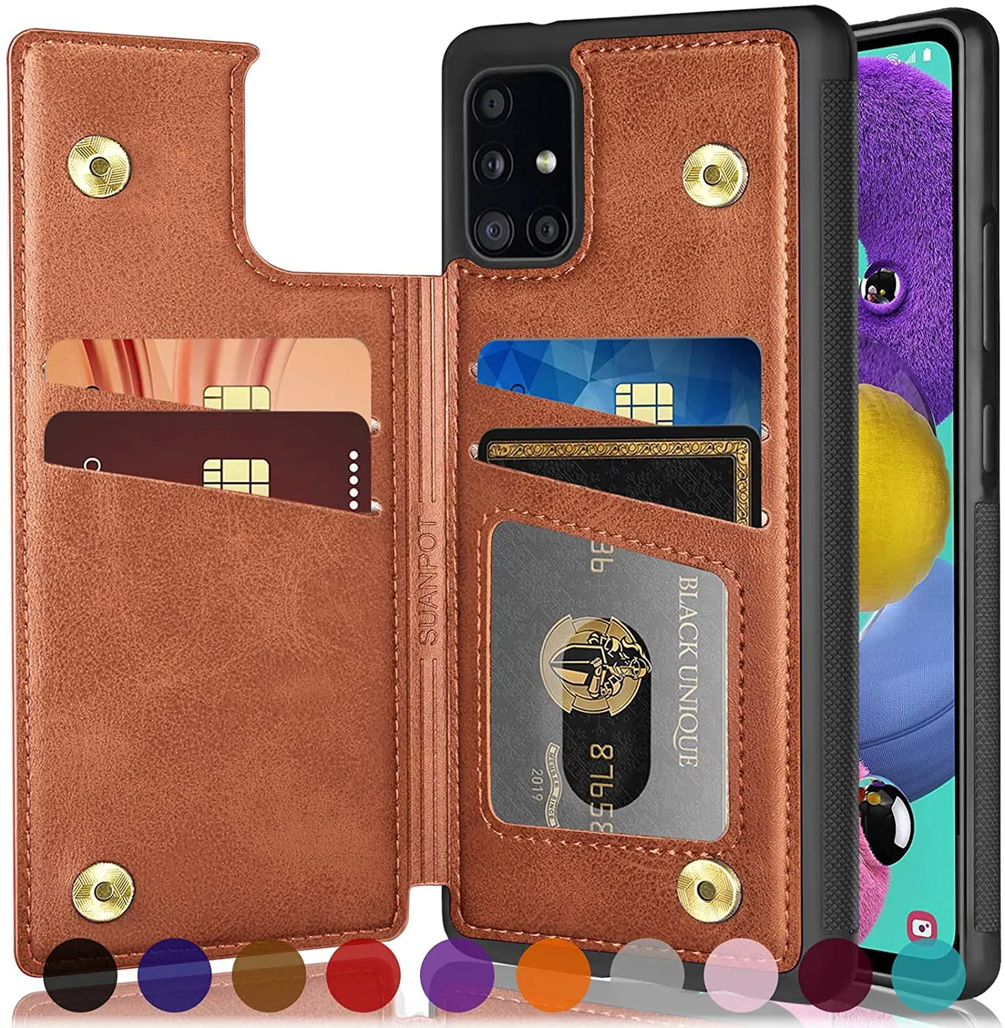 Galaxy A71 5G Credit Card  Leather Wallet case