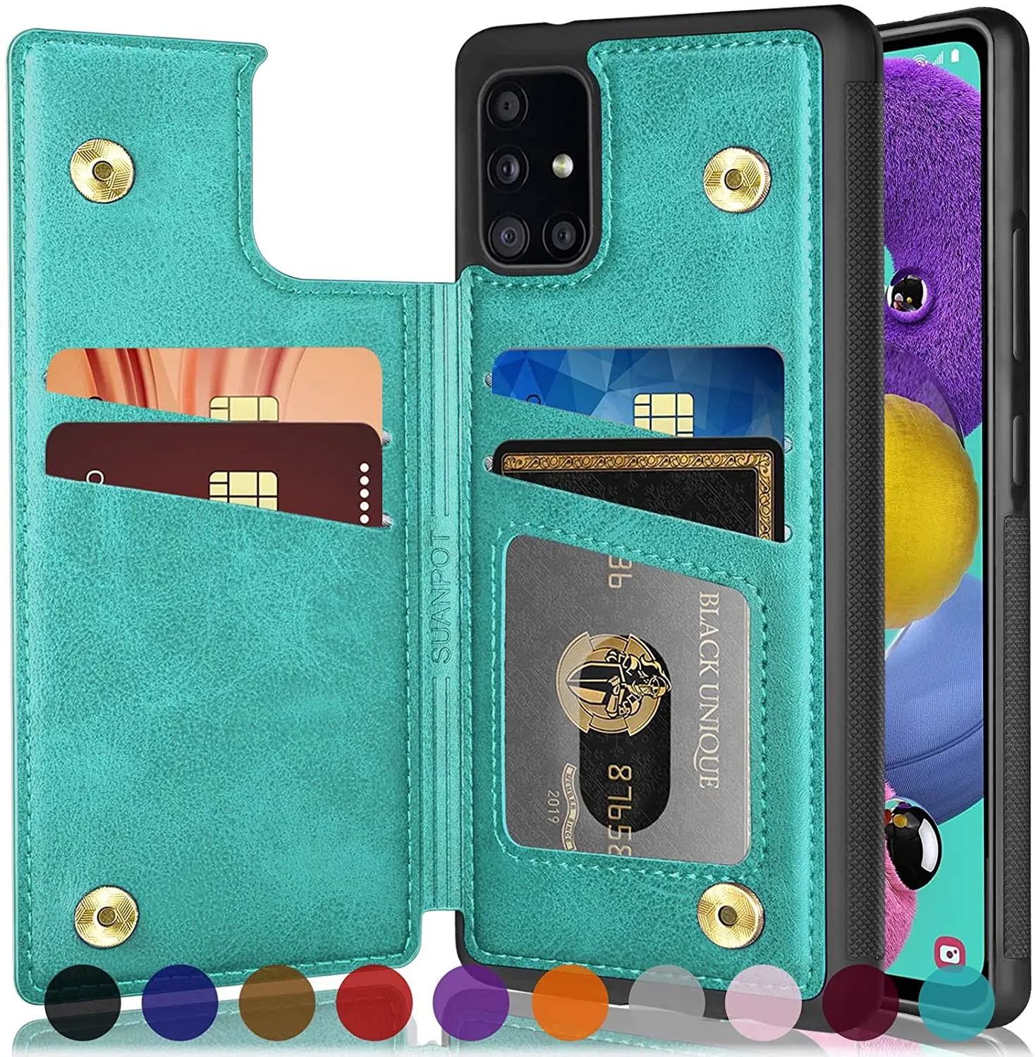 Galaxy A71 5G Credit Card  Leather Wallet case