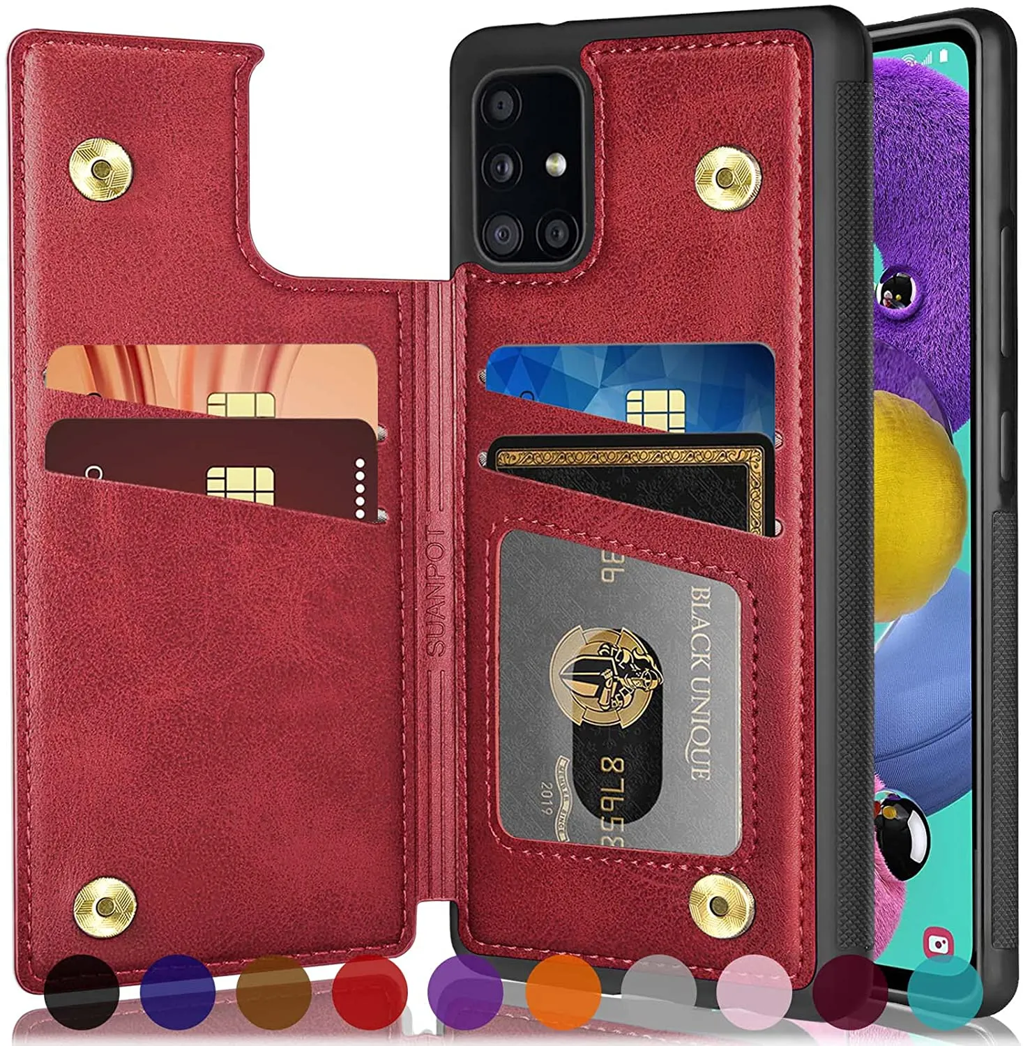 Galaxy A71 5G Credit Card  Leather Wallet case