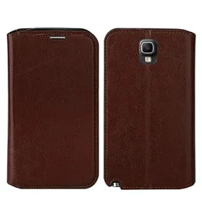 Galaxy Note 4 Case, Magnetic Flip Fold[Kickstand] Pu Leather Wallet Case with ID & Credit Card Slots for Samsung Galaxy Note 4 - Brown