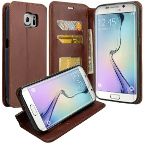 Galaxy S7 Case, Samsung Galaxy S7 Wallet Case, Flip Folio [Kickstand Feature] Pu Leather Wallet Case with ID & Credit Card Slot For Galaxy S7 - Brown