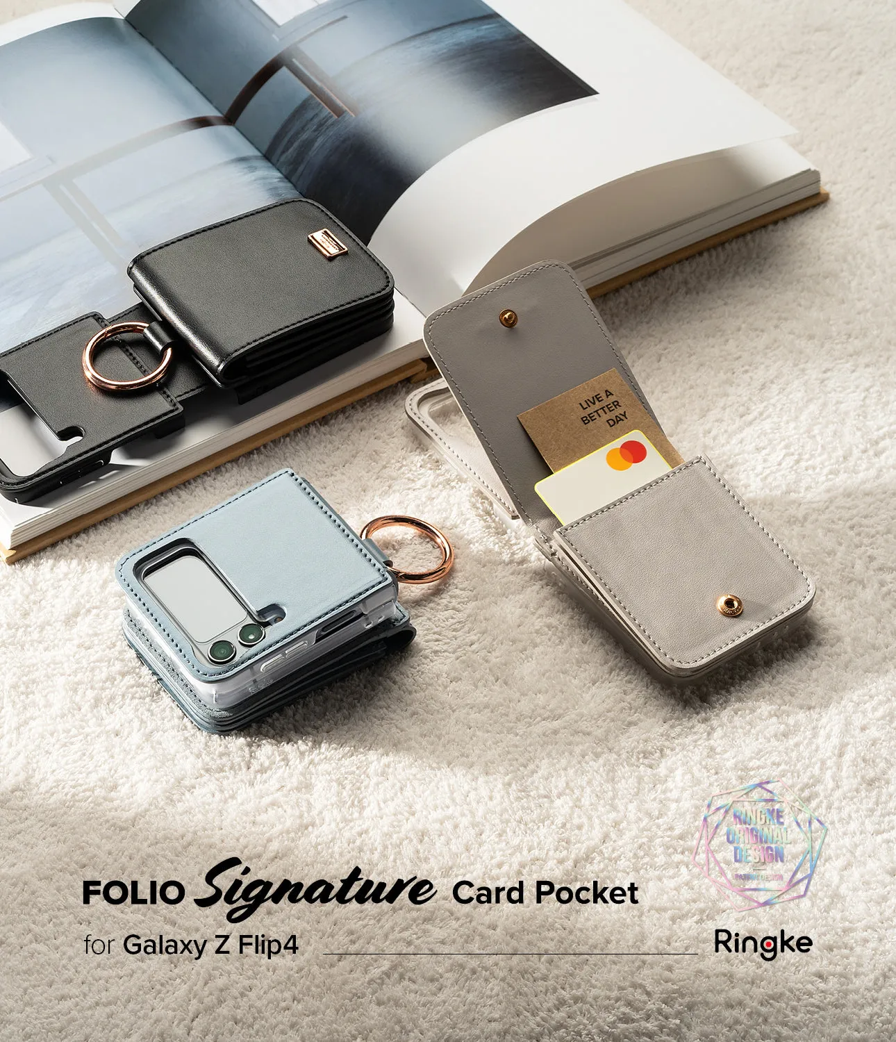 Galaxy Z Flip 4 Case | Folio Signature Card Pocket