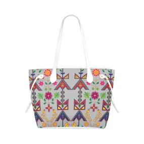 Geometric Floral Spring - Gray Clover Canvas Tote Bag