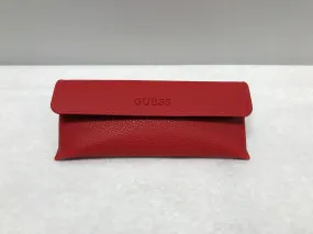 Guess Logo Optical Red Faux Leather Eyeglasses Hard Case | KMOPT-07