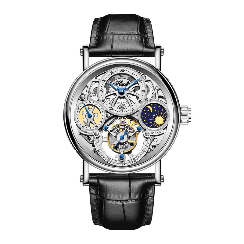 Haofa 1601 Skeleton GMT CNC Engraving Tourbillon 28800