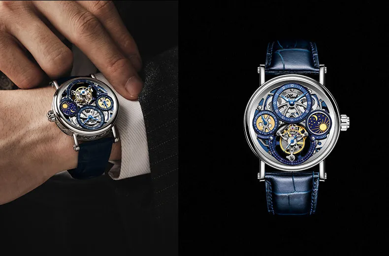 Haofa 1601 Skeleton GMT CNC Engraving Tourbillon 28800