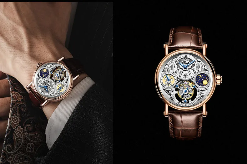 Haofa 1601 Skeleton GMT CNC Engraving Tourbillon 28800