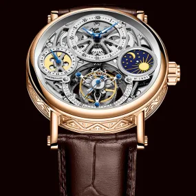 Haofa 1601 Skeleton GMT CNC Engraving Tourbillon 28800