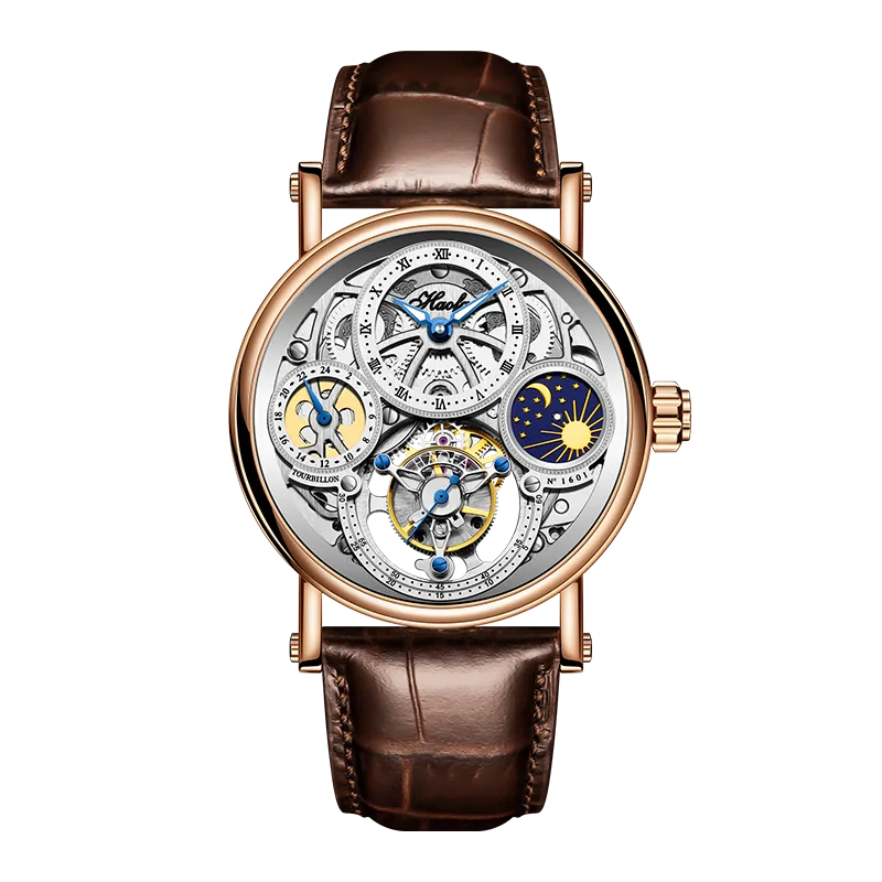 Haofa 1601 Skeleton GMT CNC Engraving Tourbillon 28800