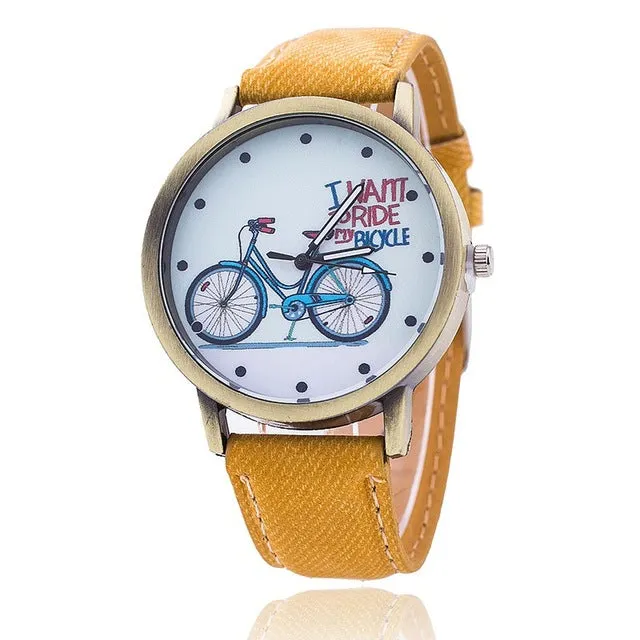 Hot Vintage Jeans Strap Watch For Women Leather Bike Watch Fashion Casual Ladies Wrist Watch Relogio Feminino Drop Shipping 889