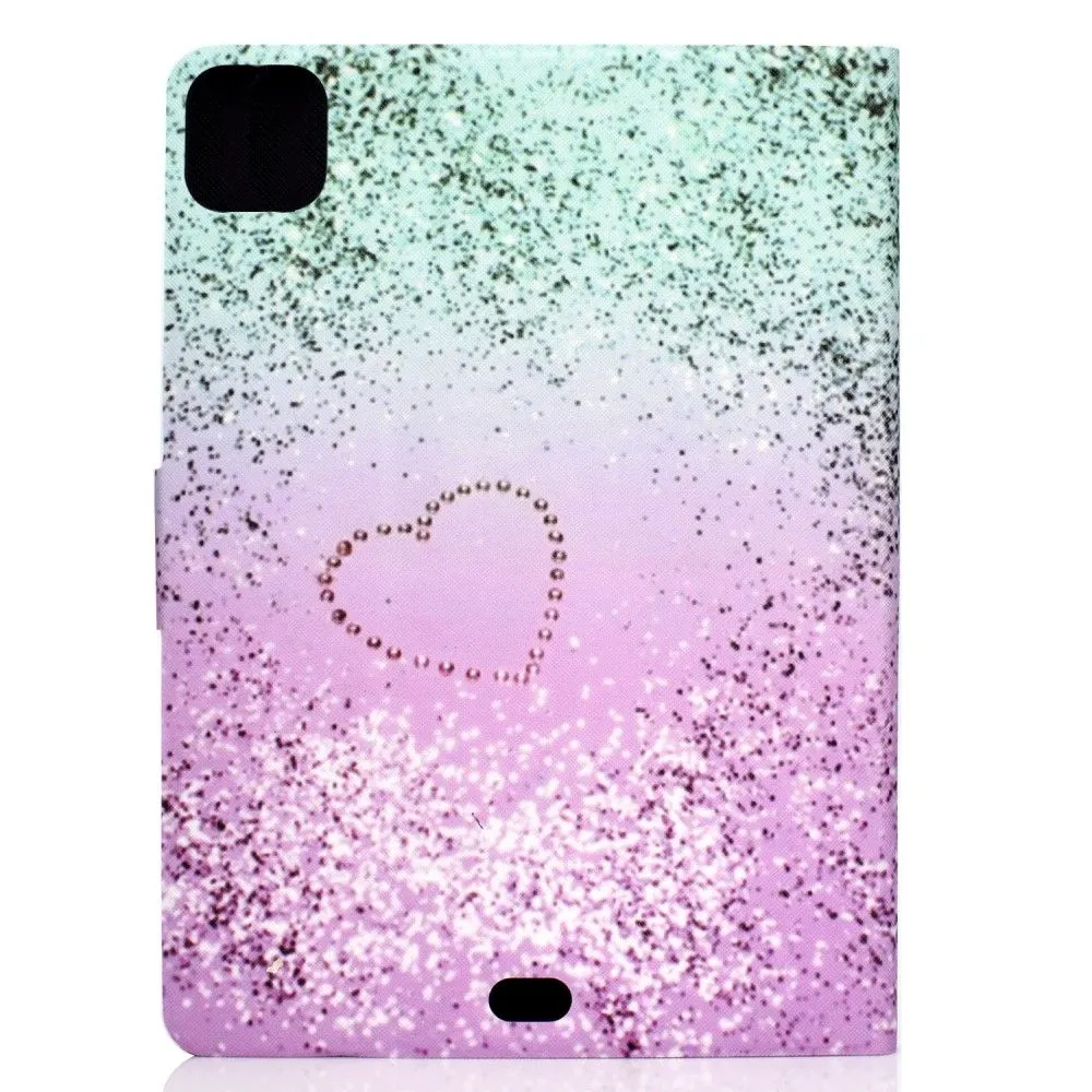 iPad Pro 11 (2021) / Air (2020) beautiful pattern leather flip case - Glittery Element and Heart