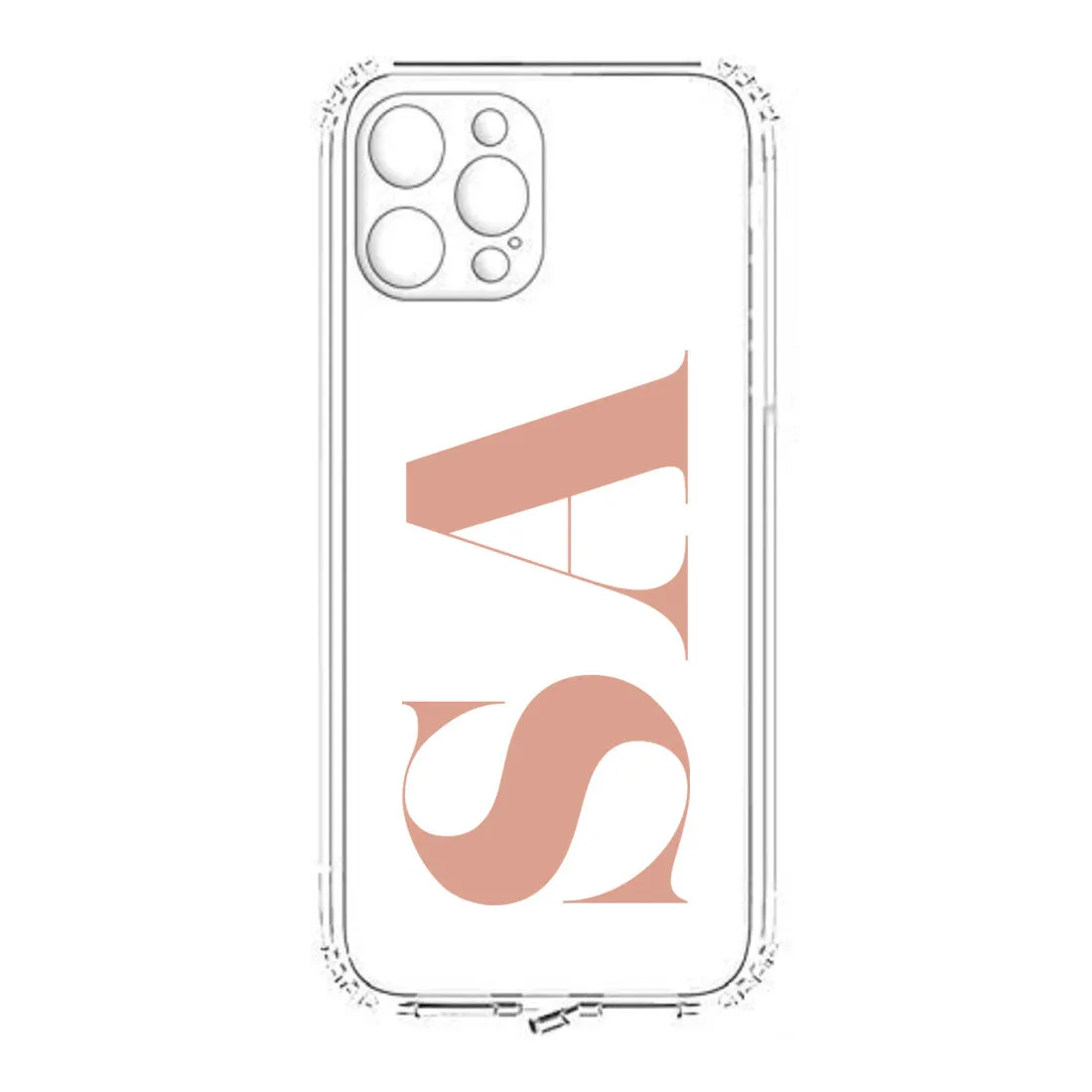 IPhone 11 Pro Max Cover with Camera Protection Customized TPU Flexible Clear Case with Initial