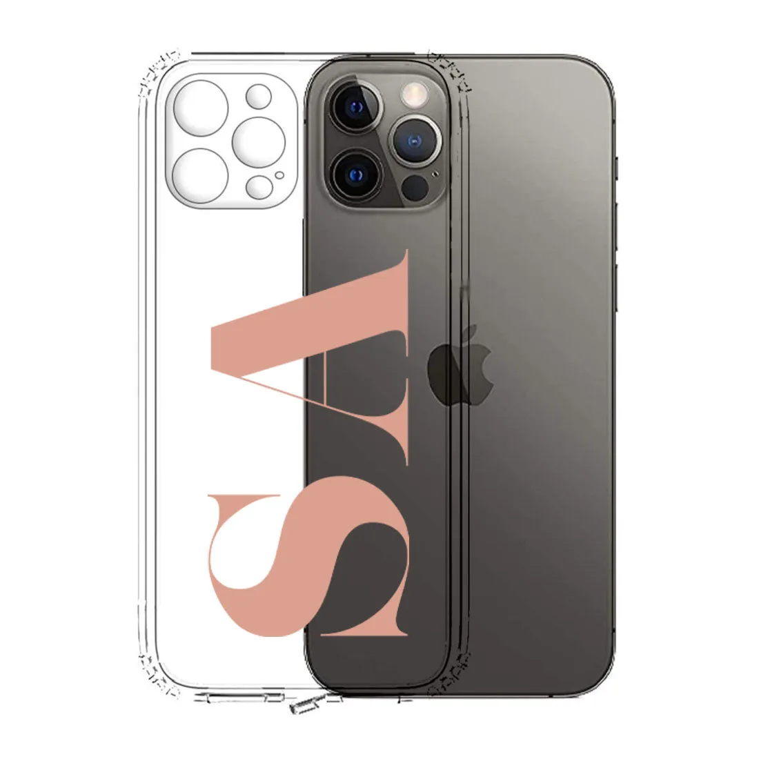 IPhone 11 Pro Max Cover with Camera Protection Customized TPU Flexible Clear Case with Initial