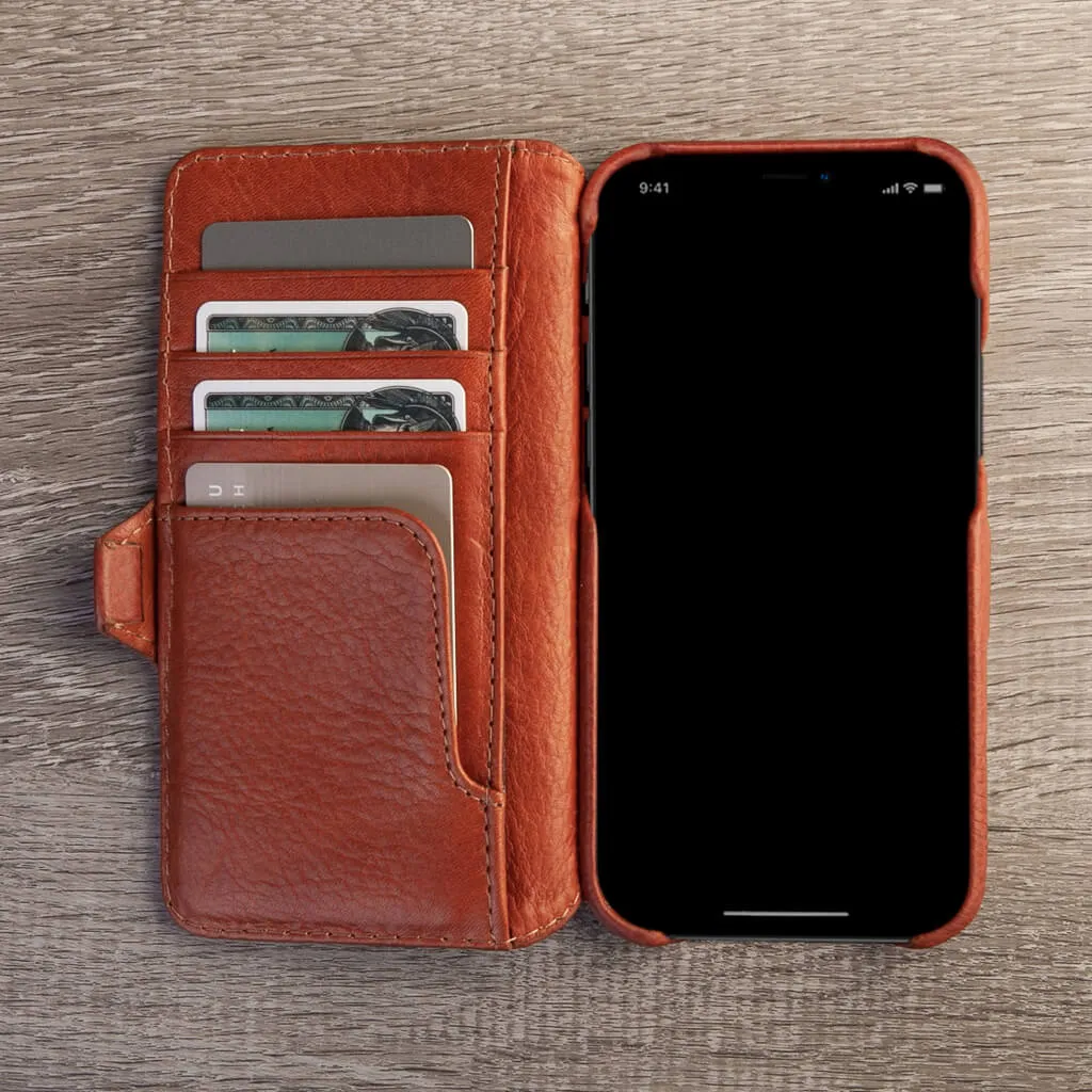 iPhone 12 Pro Max wallet leather case with MagSafe