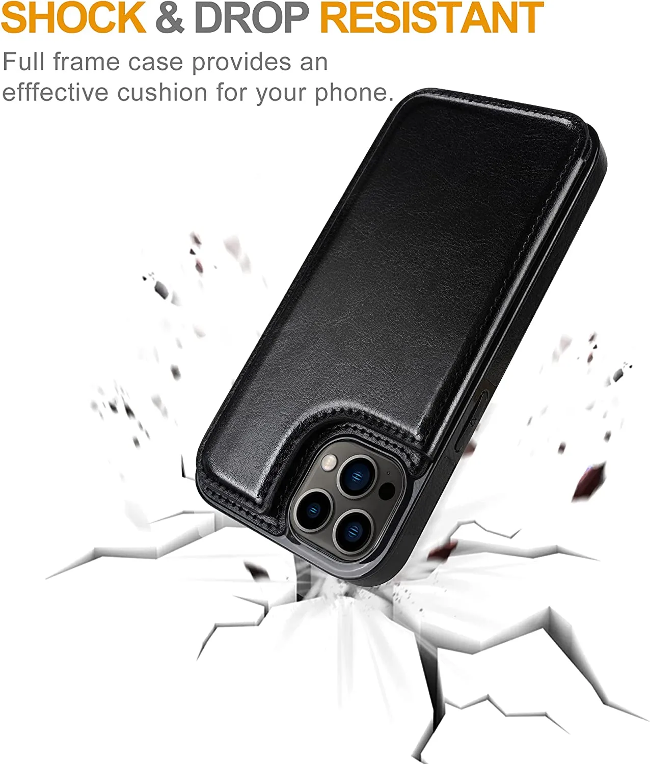 iPhone 14 Pro Max 6.7 inch Protective Case Magnetic Durable Shockproof Cover Black