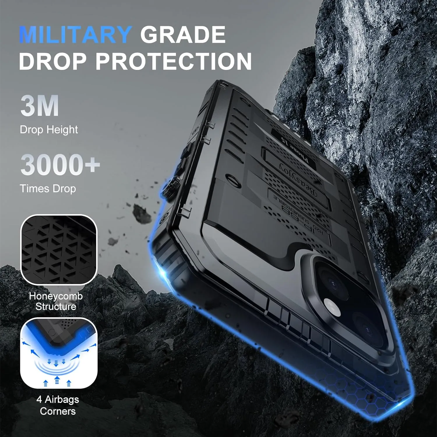 iPhone 16 Pro Max Waterproof Metal Case