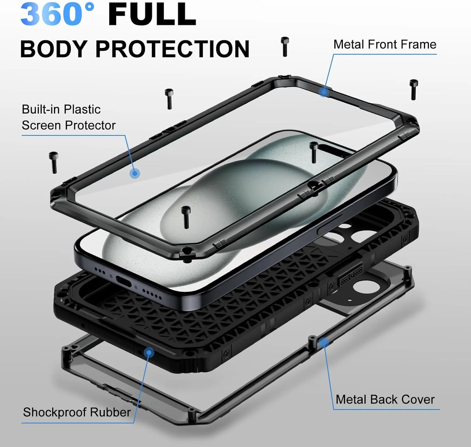 iPhone 16 Pro Max Waterproof Metal Case