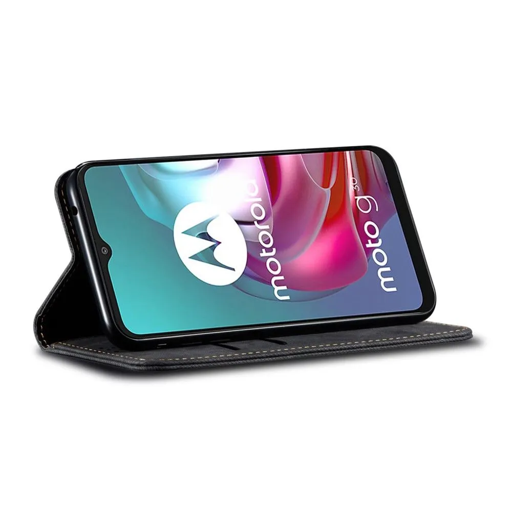 Jeans Motorola Moto G30 Flip case - Black