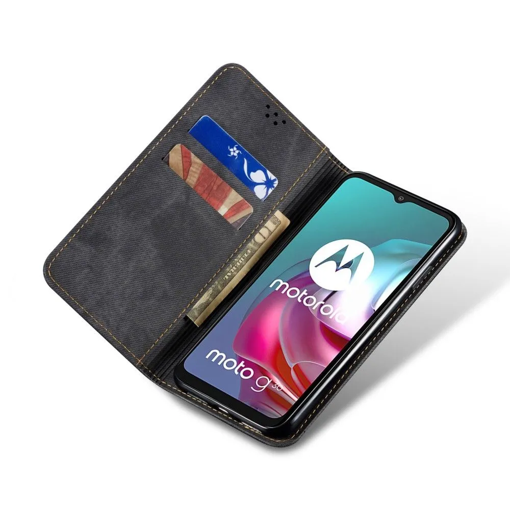 Jeans Motorola Moto G30 Flip case - Black