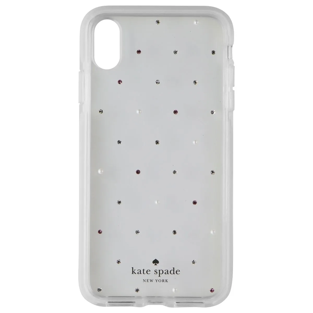 Kate Spade Defensive Hardshell Case for Apple iPhone XS Max - Clear/Pin Dot Gems