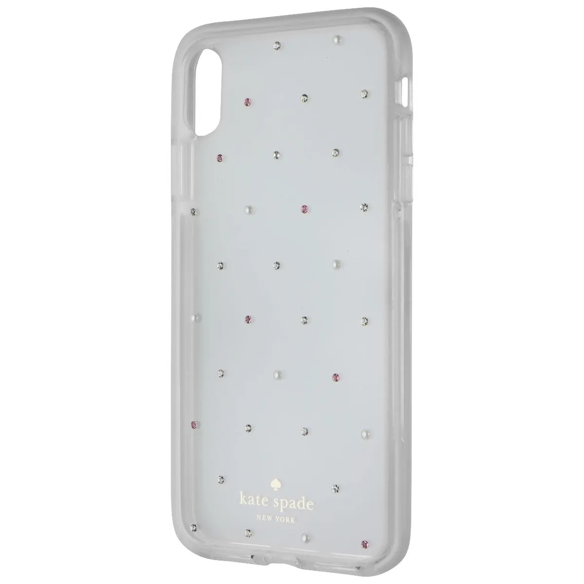 Kate Spade Defensive Hardshell Case for Apple iPhone XS Max - Clear/Pin Dot Gems