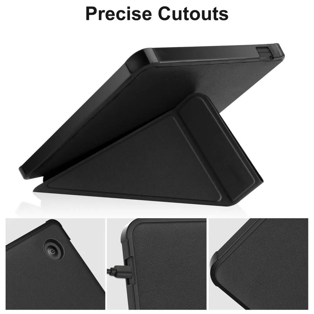 Kobo Libra 2 cool origami stand PU leather flip case - Black