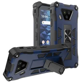 Kyocera DuraForce Ultra 5G Case [Military Grade] Ring Car Mount Kickstand Hybrid Hard PC Soft TPU Shockproof Protective Case - Blue