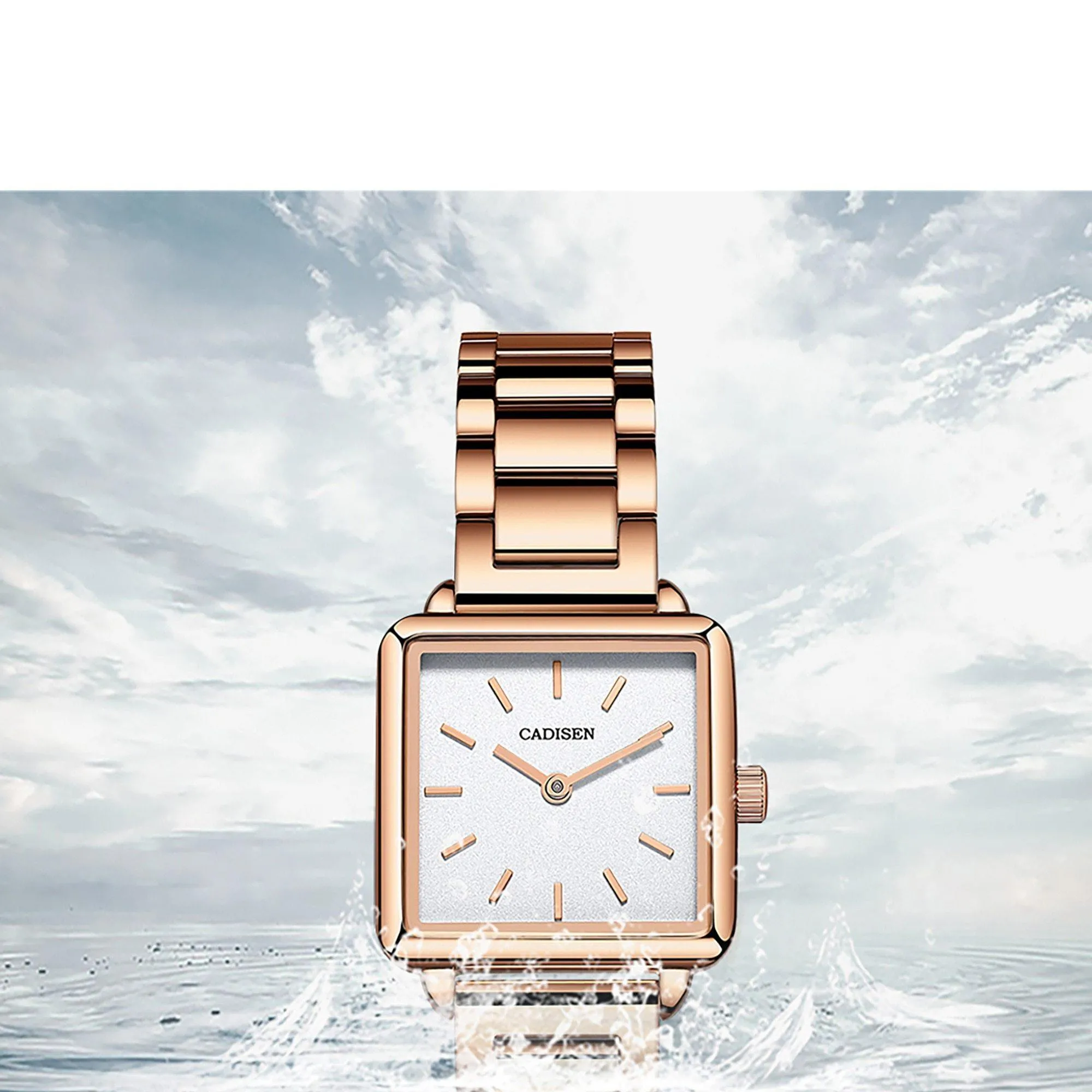 Ladies Square Watch Luxury Brand Fashion Simple Dress Quartz Ultra-thin Watch Waterproof Rose Gold Watch