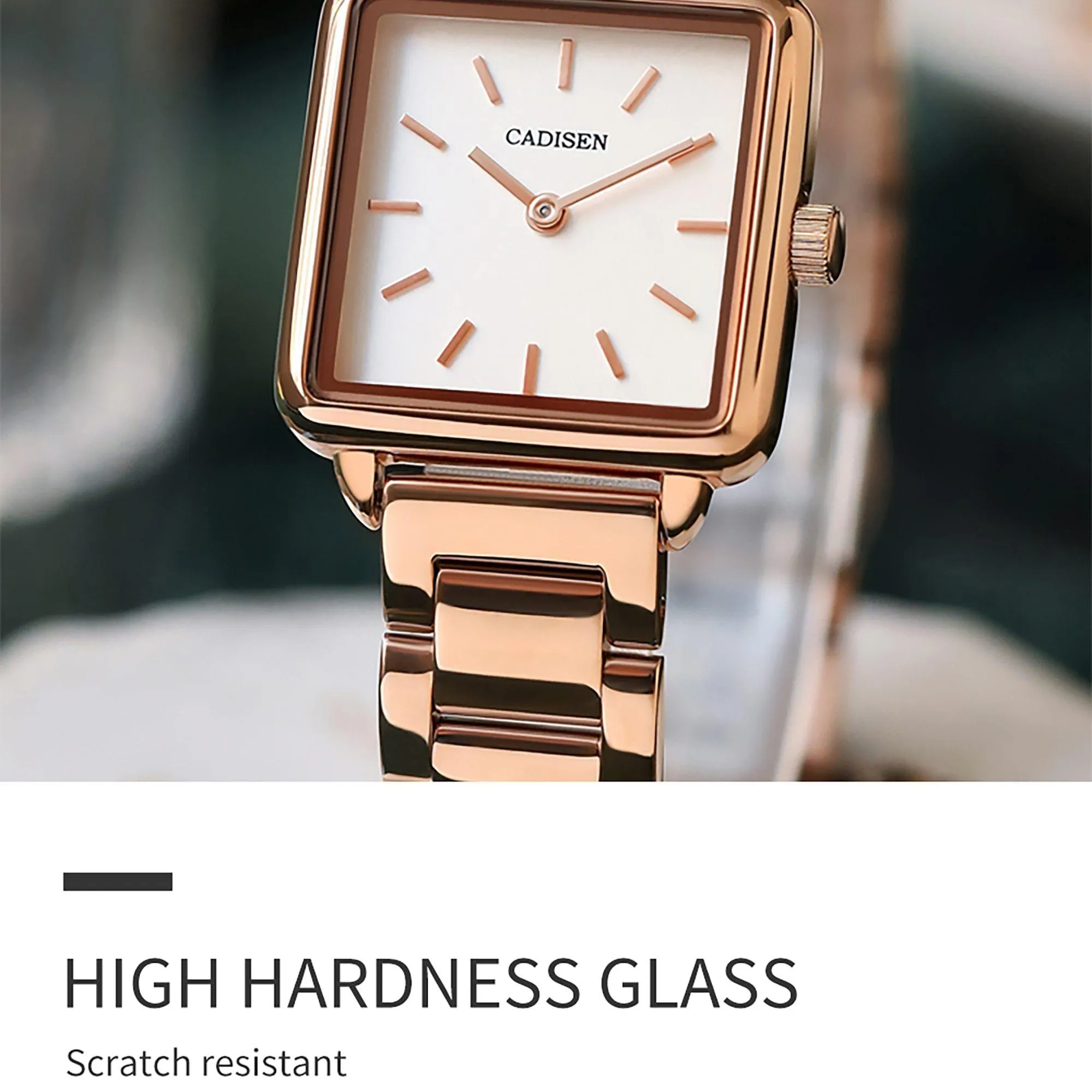 Ladies Square Watch Luxury Brand Fashion Simple Dress Quartz Ultra-thin Watch Waterproof Rose Gold Watch