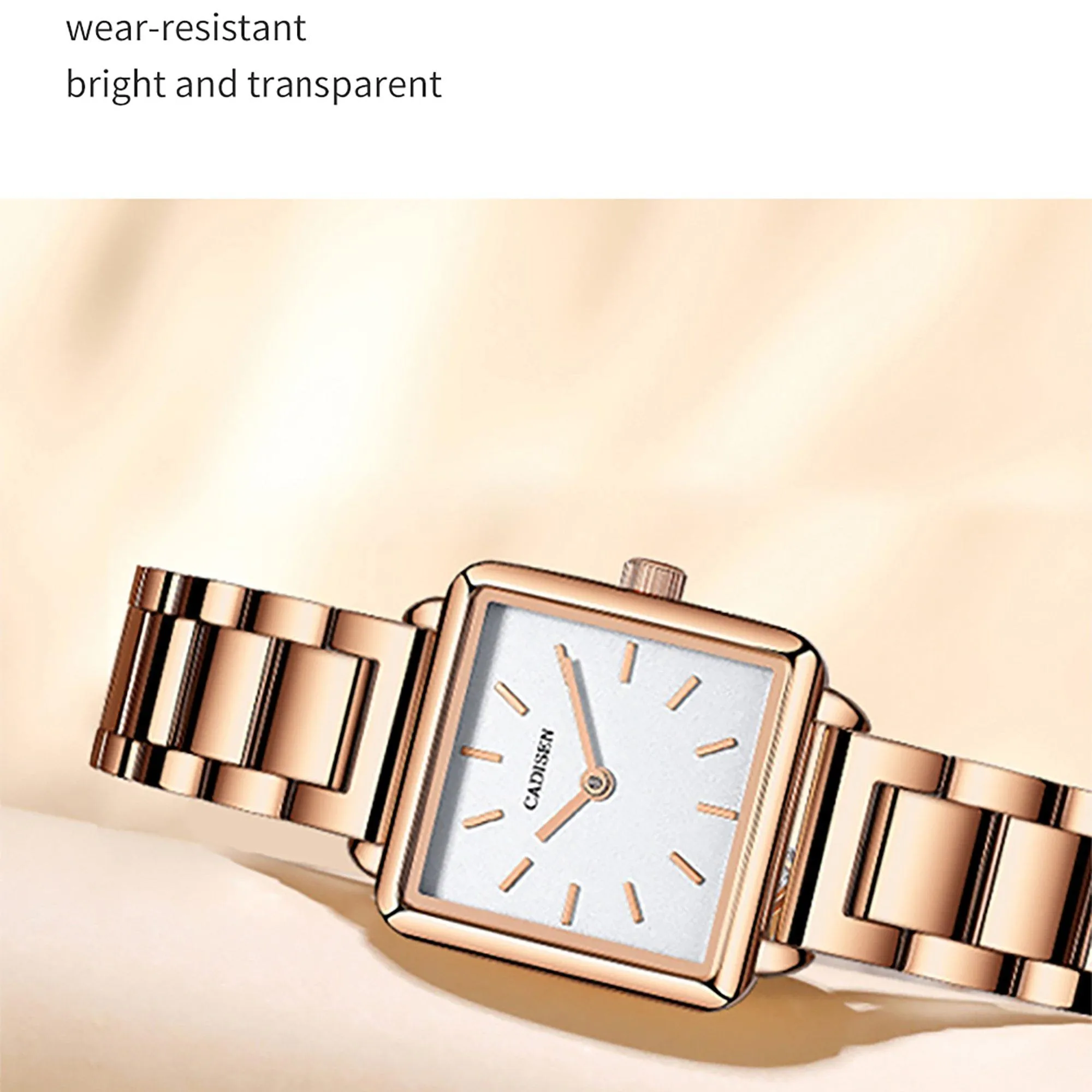 Ladies Square Watch Luxury Brand Fashion Simple Dress Quartz Ultra-thin Watch Waterproof Rose Gold Watch