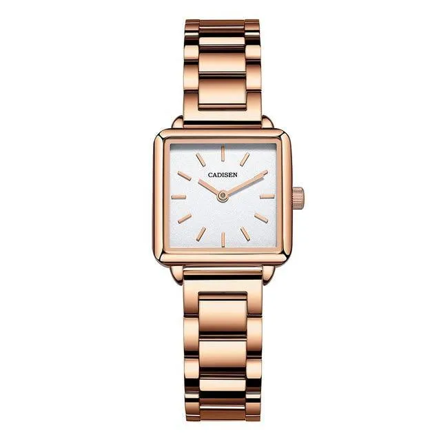 Ladies Square Watch Luxury Brand Fashion Simple Dress Quartz Ultra-thin Watch Waterproof Rose Gold Watch