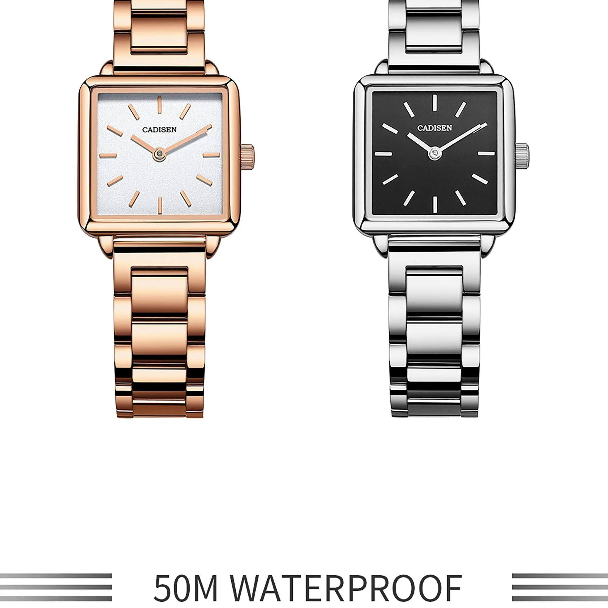 Ladies Square Watch Luxury Brand Fashion Simple Dress Quartz Ultra-thin Watch Waterproof Rose Gold Watch