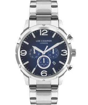 Lee Cooper  Men's Watch Blue Dial Silver Metal Strap, LC07672.390