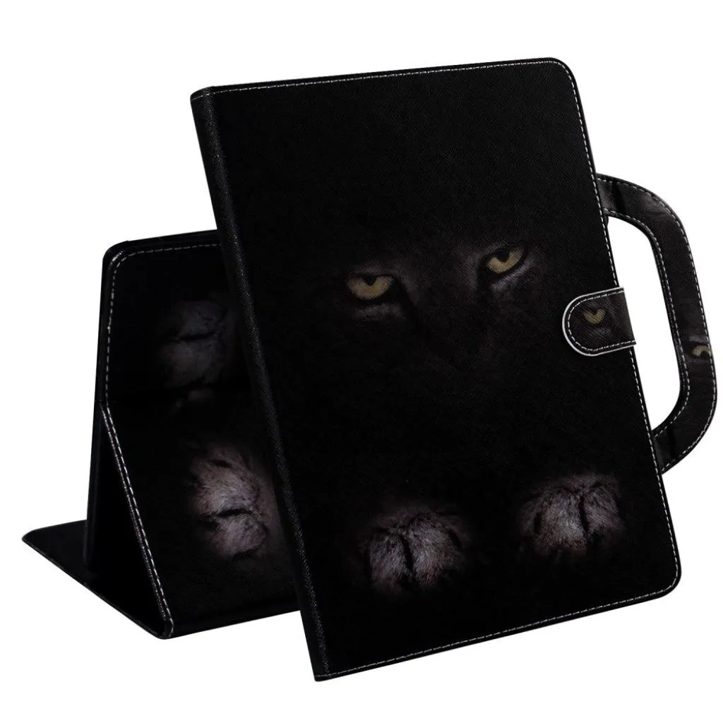 Lenovo Tab M10 FHD REL hand-held  patterned leather case  - Mysterious Cat