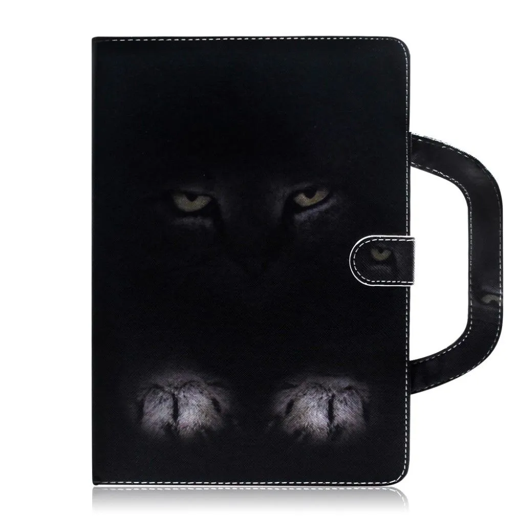 Lenovo Tab M10 FHD REL hand-held  patterned leather case  - Mysterious Cat