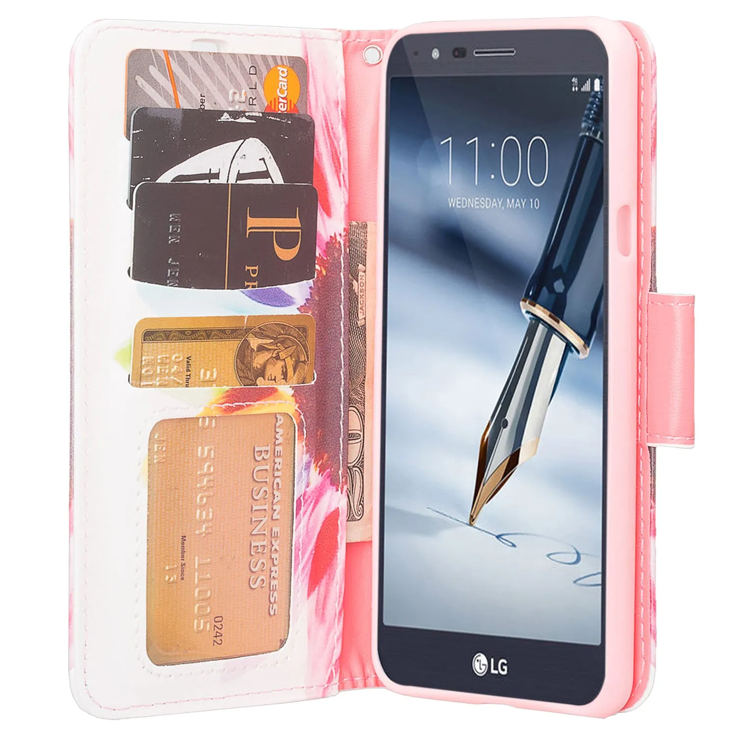 LG Stylo 5 Case, Stylo 5 Wallet Case, Wrist Strap Pu Leather Wallet Case [Kickstand] with ID & Credit Card Slots - Vivid Sunflower