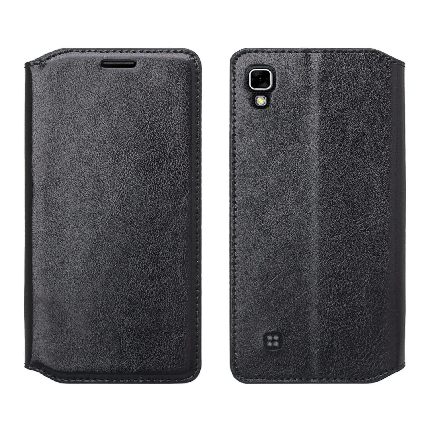 LG X Power Case, Magnetic Fold[Kickstand] Pu Leather Wallet Case with ID & Credit Card Slots for LG X Power - Black