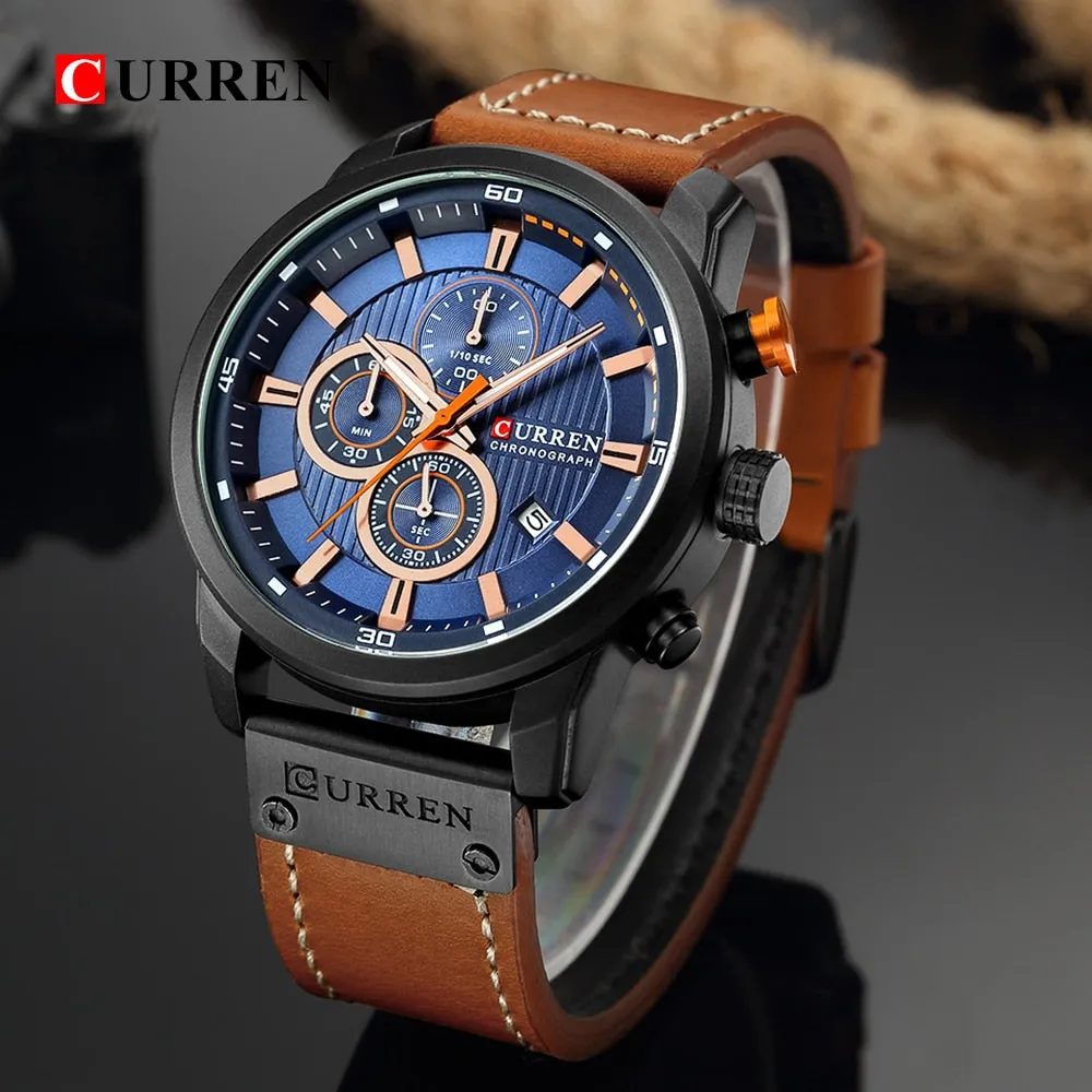 Luxury Analog Digital Leather Sports Men's Army Military Quartz Watch