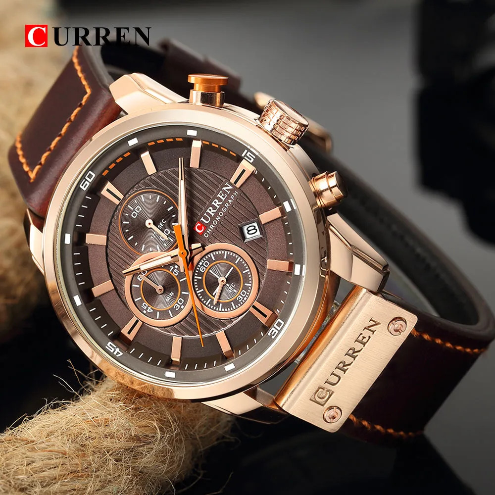 Luxury Analog Digital Leather Sports Men's Army Military Quartz Watch