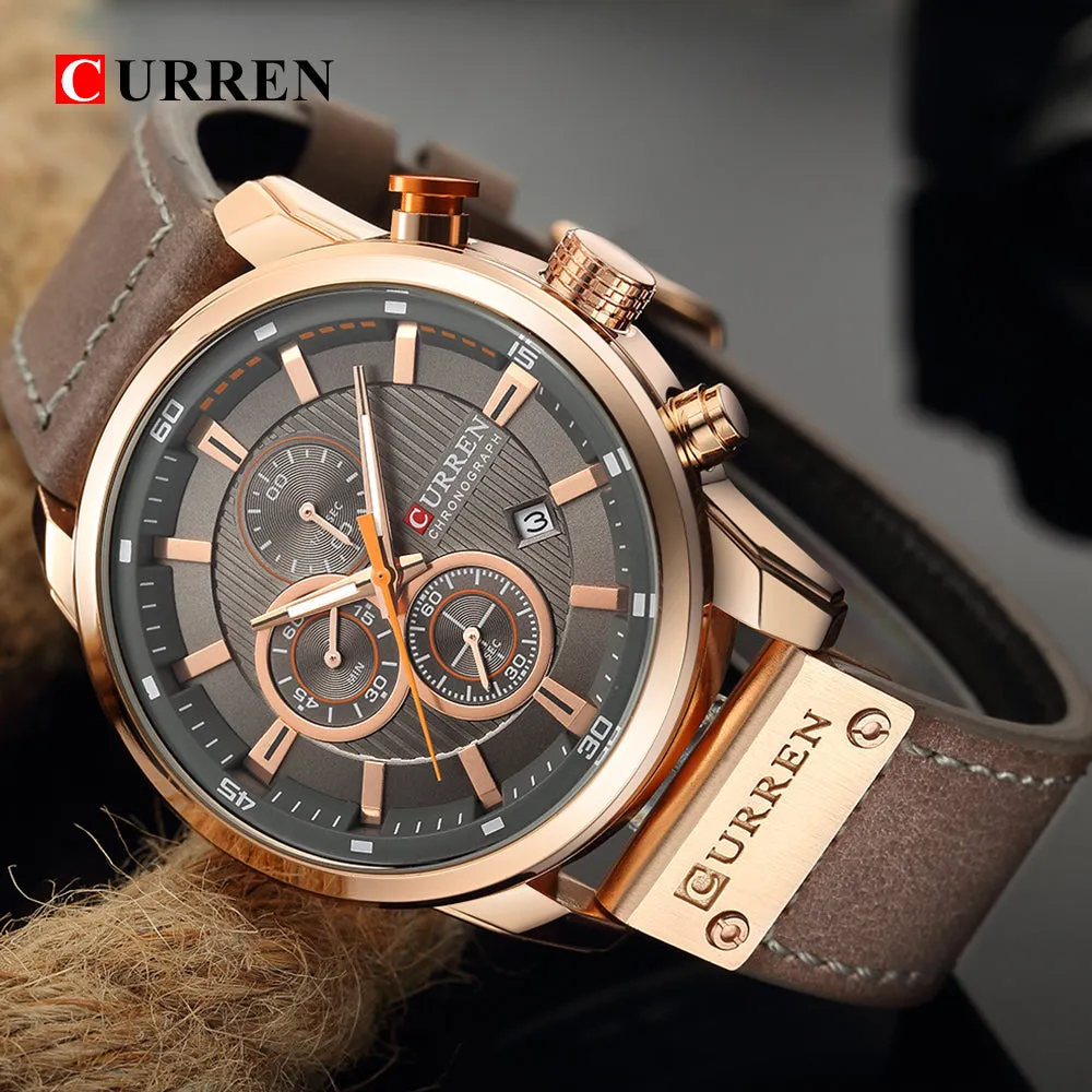 Luxury Analog Digital Leather Sports Men's Army Military Quartz Watch