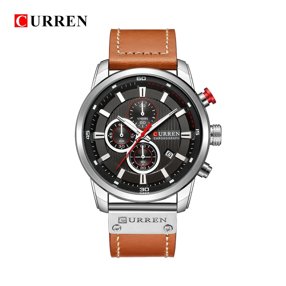 Luxury Analog Digital Leather Sports Men's Army Military Quartz Watch