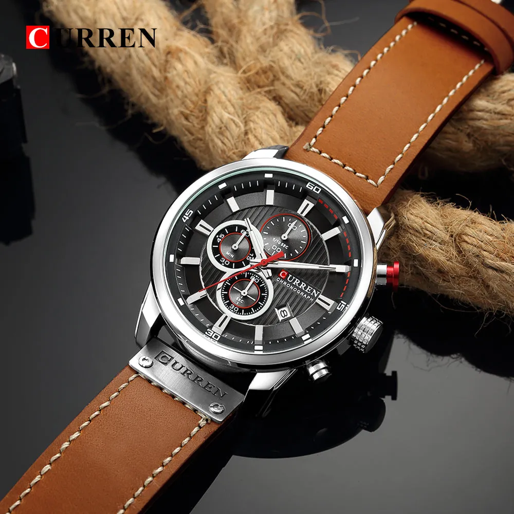 Luxury Analog Digital Leather Sports Men's Army Military Quartz Watch